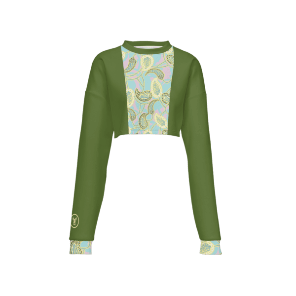 Glowing Olive Women’s Cropped Crewneck Sweatshirt