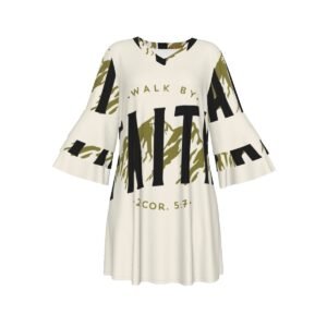 Walk by Faith Stacked Ruffle Sleeve Dress