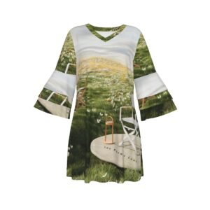 the Promise Land V-Neck Stacked Ruffle Sleeve Dress