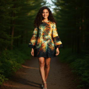 God the All Consuming Fire Stacked Ruffle Sleeve Dress