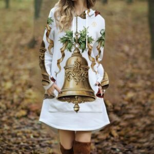 Jingle Belle Hooded Christmas Sweater Dress